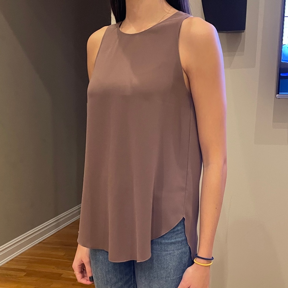 Aritzia Brown Flowy Tank Top Blouse